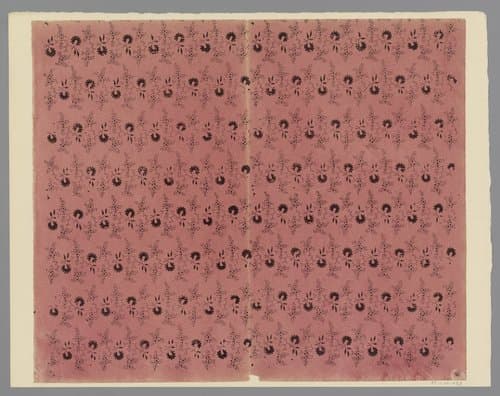 Blad met banenpatroon van bloemmotief by anonymous