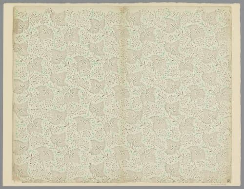 Blad met strooipatroon van bladmotief en ranken by anonymous