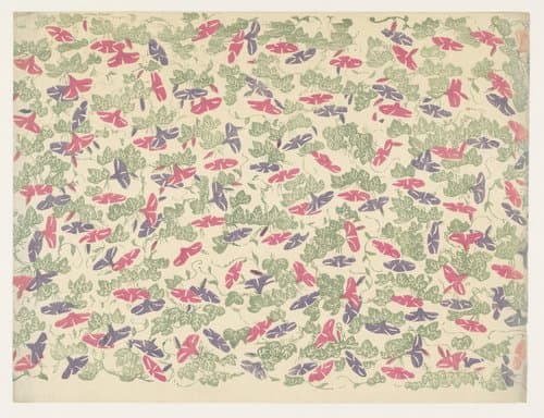 Patroon van bladranken en bloemen van de winde by anonymous