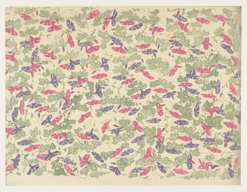 Patroon van bladranken en bloemen van de winde by anonymous