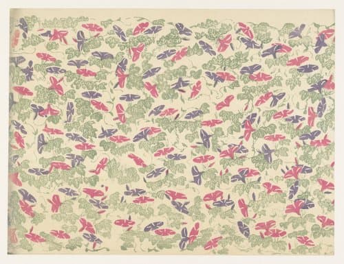 Patroon van bladranken en bloemen van de winde by anonymous