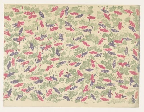 Patroon van bladranken en bloemen van de winde by anonymous