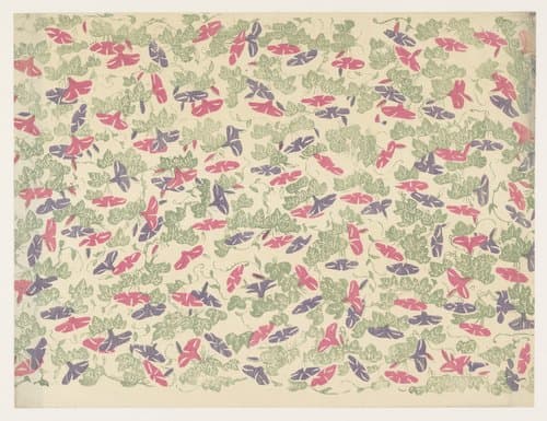 Patroon van bladranken en bloemen van de winde by anonymous