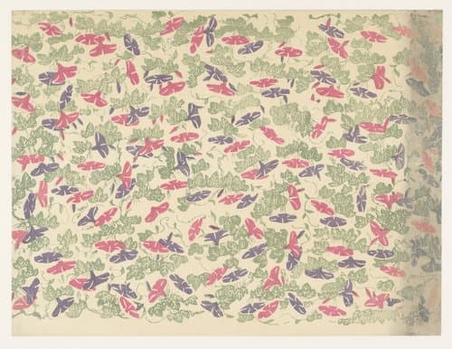 Patroon van bladranken en bloemen van de winde by anonymous