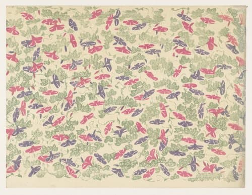 Patroon van bladranken en bloemen van de winde by anonymous
