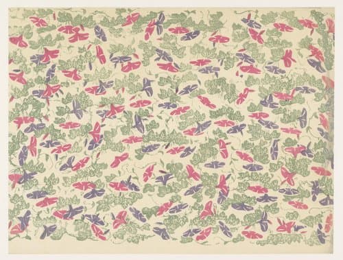 Patroon van bladranken en bloemen van de winde by anonymous