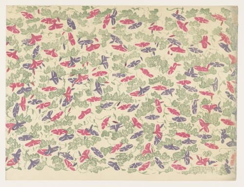 Patroon van bladranken en bloemen van de winde by anonymous