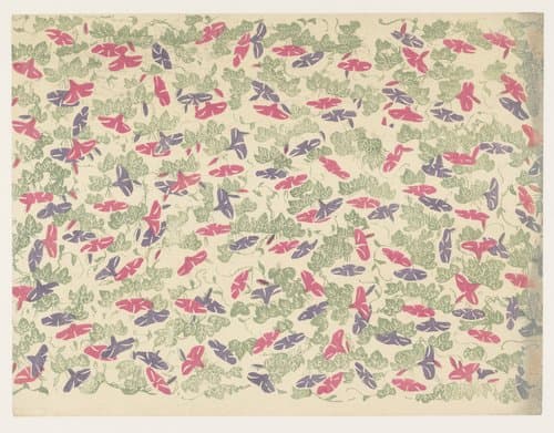 Patroon van bladranken en bloemen van de winde by anonymous