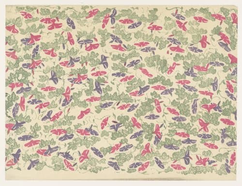 Patroon van bladranken en bloemen van de winde by anonymous