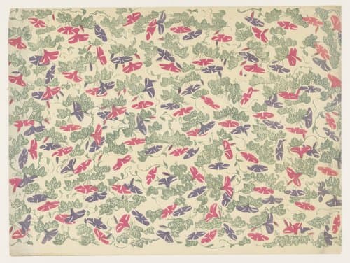 Patroon van bladranken en bloemen van de winde by anonymous