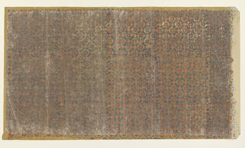 Blad met ruitenpatroon van ranken met bloem als veldvulling (één van acht identieke bladen) by anonymous