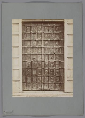 (Contorni d'Amalfi). Porta in bronzo della Cattedrale; 1179 by Giacomo Brogi