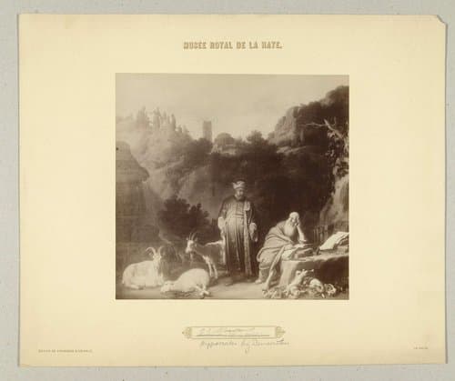 Schilderij door C.C. Moeyaert, Hippocrates bij Democritus by Vinkenbos & Dewald