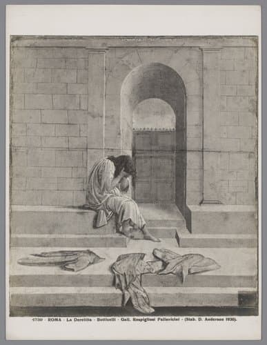 Fotoreproductie van het schilderij La Derelitta door Sandro Botticelli by Domenico Anderson