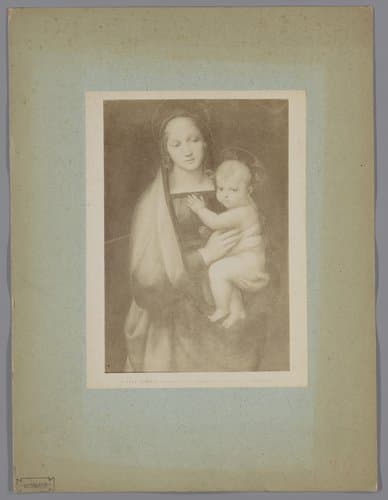 Fotoreproductie van schilderij Madonna del Granduca door Rafaël in de Galleria Pitti te Florence by Fratelli Alinari