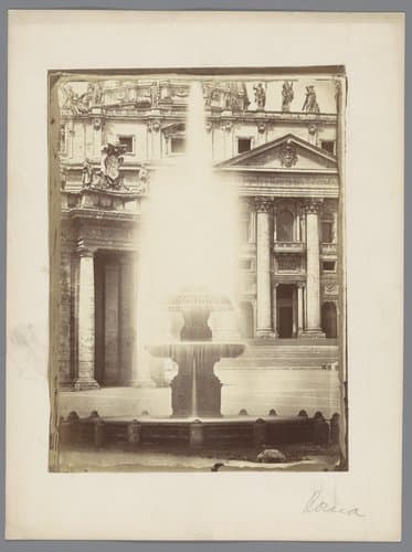 Fontein op het Sint-Pietersplein te Vaticaanstad by Gustave Eugène Chauffourier