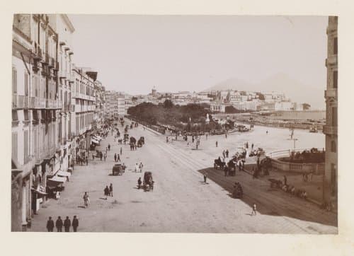 Riviera di Chiaja e Villa Municipale (veduta animata) by Giacomo Brogi