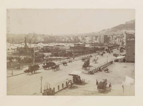 Gezicht op Villa del Popolo en de Via Nuova te Napels by Giacomo Brogi