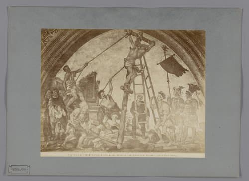Fotoreproductie van het fresco Martelaarschap van Sint Filippo naar Filippino Lippi in de Santa Maria Novella te Florence by Fratelli Alinari