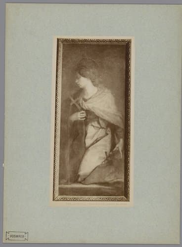 Fotoreproductie vaneen schilderij van Margaretha van Antiochië naar Andrea del Sarto in de kathedraal van Pisa, Italië by Fratelli Alinari