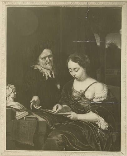 Schilderij met een dubbelportret van een man en een vrouw by anonymous