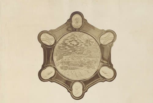 Afbeelding van het Présentoir gebruikt door Z.M. den Koning bij het leggen van den eersten steen op den 17 November 1863 by Willem Matla