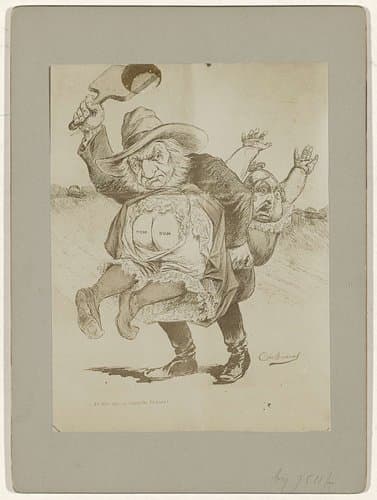 Fotoreproductie van een spotprent op koningin Victoria, ca. 1900 by anonymous