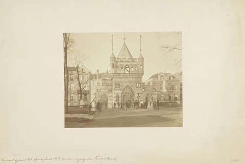 Eerepoort tijdens het April feest 1872 aan den ingang der Vondelstraat by Wegner & Mottu
