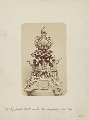 Ontwerp voor het huldebewijs aangeboden aan koning Willem III door de Nederlandse jeugd in 1874 by anonymous