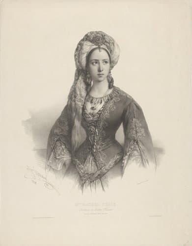 Portret van Rachel Félix als Roxane in de tragedie Bajazet by Henri Grévedon