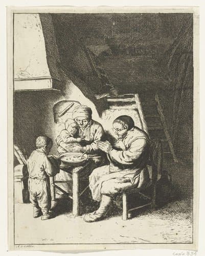 Gezin aan tafel voor de maaltijd by anonymous