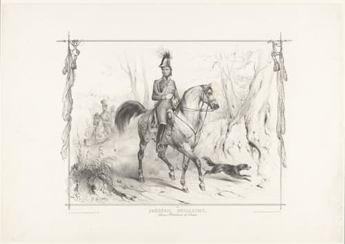 Ruiterportret van Frederik Willem IV van Pruisen by Victor Adam