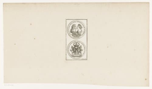 Penning met Karel II en Maria Anna van Beieren by Juan Dolívar