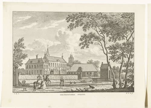 Gezicht op Eminga (Drinkuitsma) State te Goutum by Carel Frederik Bendorp (I)
