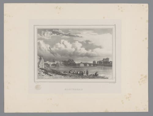 Zicht op Montereau-Fault-Yonne by Isodore-Laurent Deroy