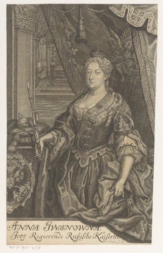 Portret van tsarina Anna Ivanovna van Rusland by Johann Georg Mentzel