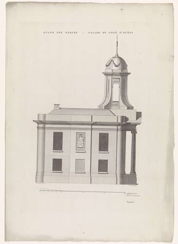 Zijaanzicht van de westkant van de rechtbank te Westzaan by Theodoor Koning