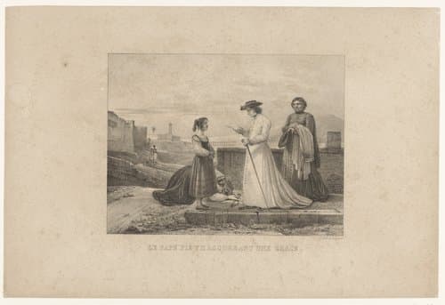 Paus Pius VII verleent gratie aan een meisje by Jean Paul Alaux