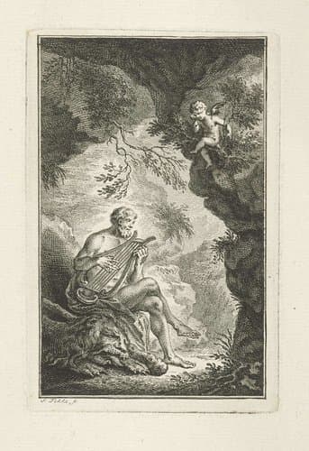 Hercules bespeelt de lier by Simon Fokke