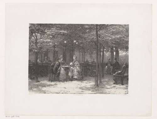 Gezelschap op een terras by Jan Mesker