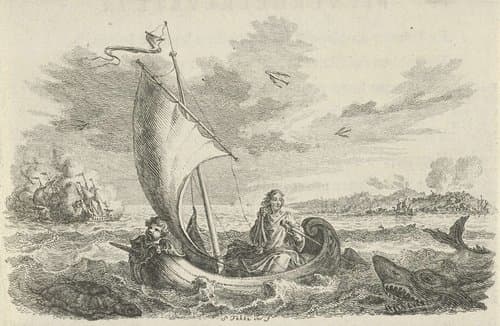 Jongeman in een zeilboot by Simon Fokke