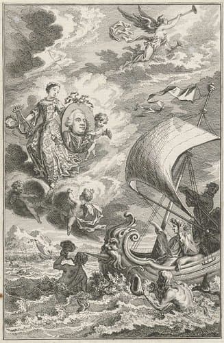 Allegorische voorstelling met portret van Willem V by Simon Fokke