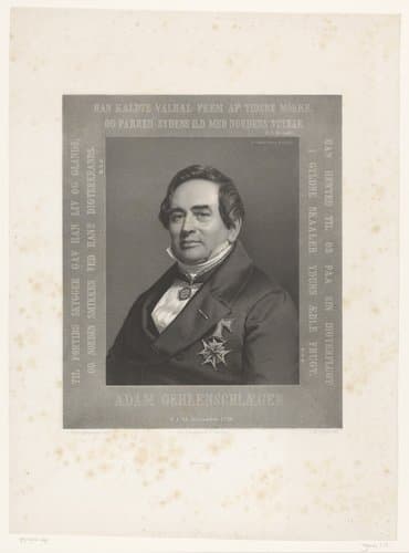 Portret van Adam Oehlenschläger by Isaac Wilhelm Tegner