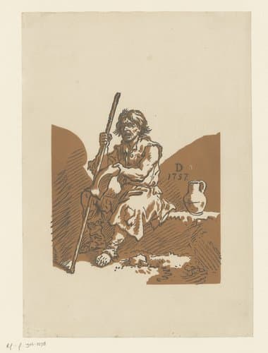 Blinde bedelaar by Christian Wilhelm Ernst Dietrich