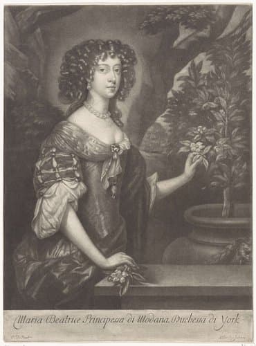 Portret van Maria Beatrice van Modena by Abraham Bloteling