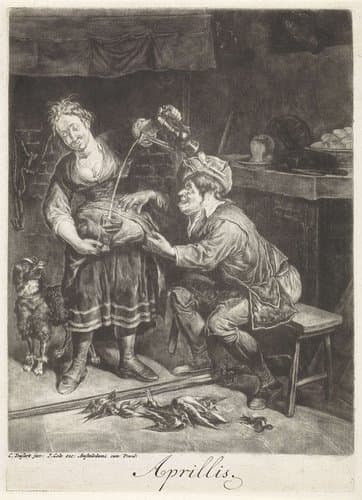 De twaalf maanden van het jaar, "Les XII Mois de l'Année" by Cornelis Dusart