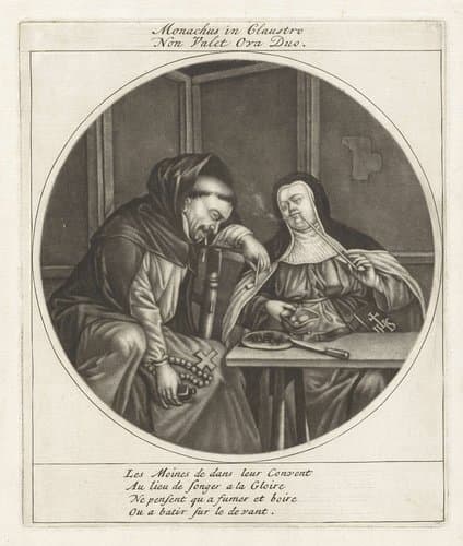 Monachus in Glaustro / Non Valet Ova Duo by Cornelis Dusart