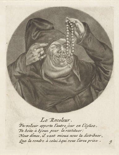 Monnik met parelsnoer by Jacob Gole