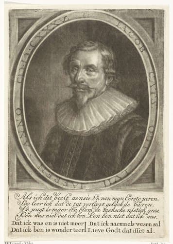 Portret van Jacob Cats by Johannes de Groot (II)