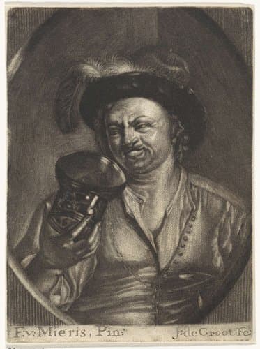 Man met een lege roemer by Johannes de Groot (II)